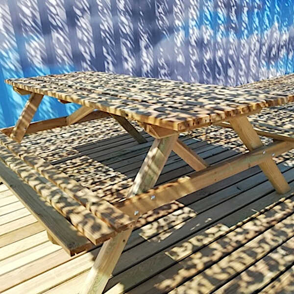 Wooden Outdoor Garden Picnic Table 180x152x(H)76cm